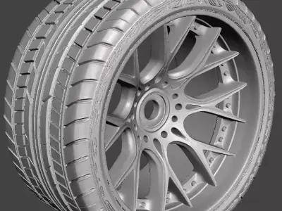 Sports WheelAnd Tire - Alu Felgen 3D print model