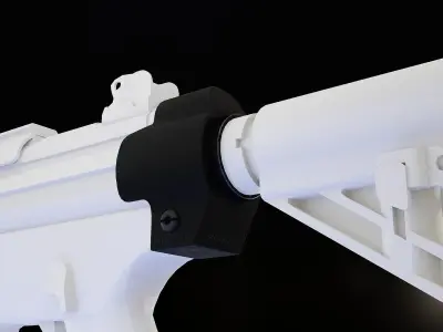 Brace and Picatinny Rail Adapter for MP5 Low-poly 3D model