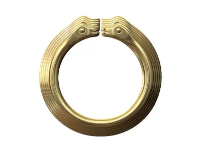 Double head open minimalist serpent ring US sizes 6to10 3D print model