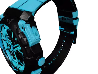 Futuristic Holographic Neon Watch 3D model
