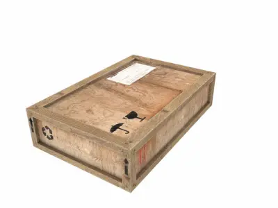 Old Wooden Cargo Crate 2 PBR Low-poly 3D model