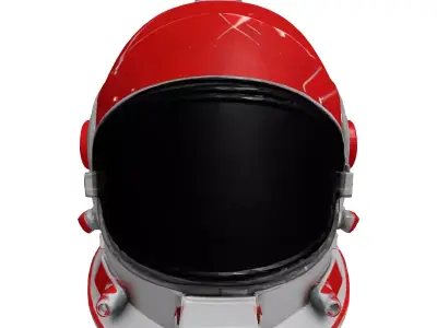 Retro Space Helmet with Scratched Visor 3D model