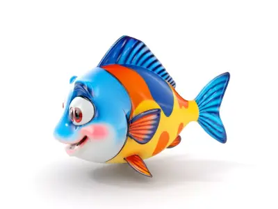 Cartoon Fish Character Model Pack Low-poly 3D model buy