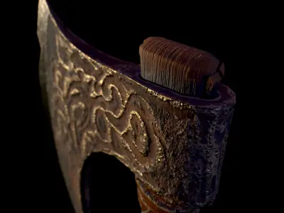 HIE Game Ready Viking Axe D180212 Low-poly 3D model