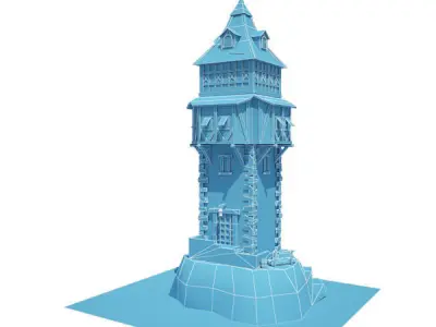Medieval Building 07 Defence Tower Low-poly 3D model