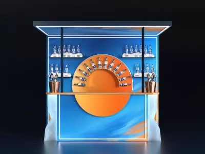 Event Bar Stand Brand Exhibition Booth 3D model