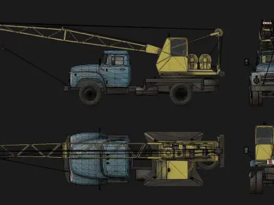 Mobile Crane Low-poly 3D model purchase