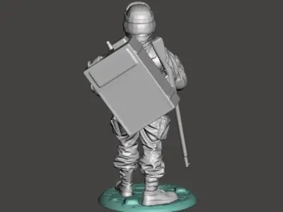 Modern marauder soldier pig  with chicken Free 3D print model