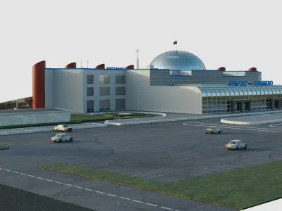 International airport of Kaliningrad khrabrovo Low-poly 3D model