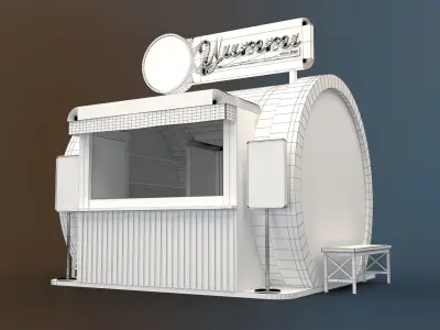 FOOD VENDOR KIOSK TC 3D model