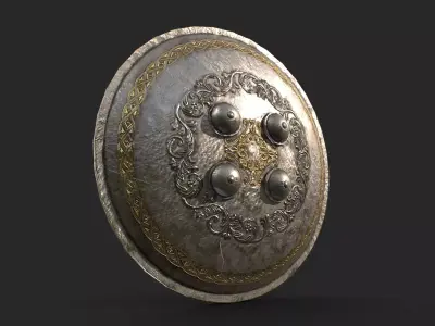 Middle Eastern shield Low-poly 3D model