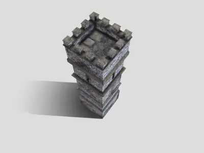 Medieval Tower Low-poly 3D model get