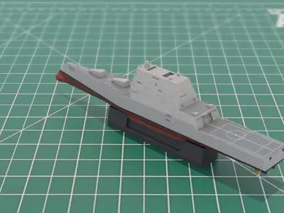 Zumwalt Class DDG 1000 Stealth Destroyer 3D Print STL Model 3D print model