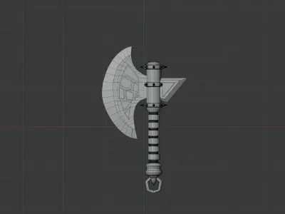 Fantasy Double Edged Battle Axe  Stylized Game Weapon Low-poly 3D model