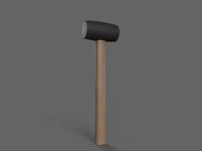 PBR Rubber Mallet Hammer Wood1 Low-poly 3D model