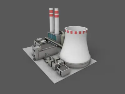 Power Plant Low poly Low-poly 3D model