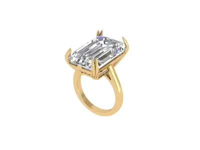 Emerald Radiant Ring 3D print model 24