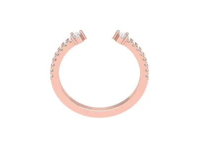 2 Stone Wedding Band 3D print model