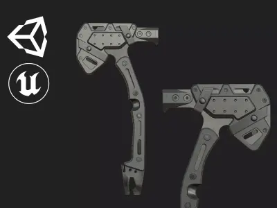 Camping Axe PBR Low-poly 3D model