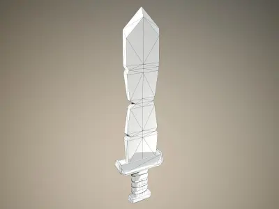 Stylized medieval old sword Low-poly 3D model