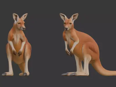Kangaroo 3D Scan Print Low-poly 3D model