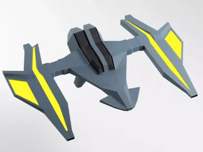 Craft Spaceship 3D Model Low-poly 3D model
