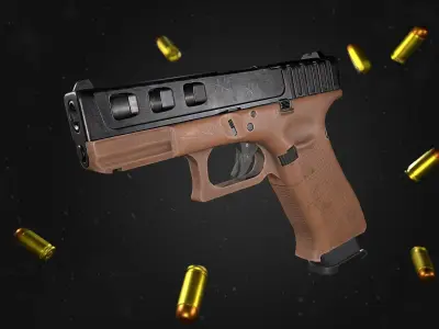Custom Glock 3d model  Low-poly 3D model