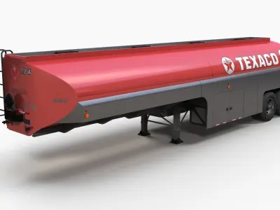 Vintage industrial fuel trailer Low-poly 3D model