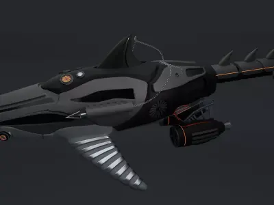 CiFi Robo-shark High poly model 3D model