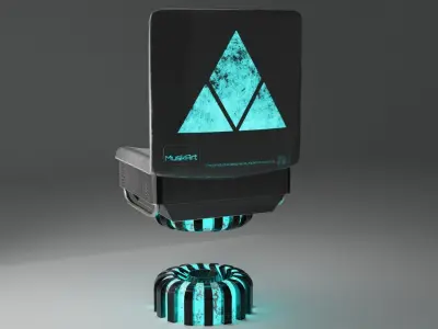 sci-fi bar stool Low-poly 3D model