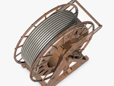 Rusty Metal Wheel Industrial Equipment 3D model