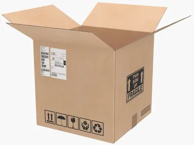 Open Cardboard Box Collection(1) 3D model