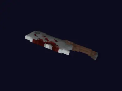 Voxel Chopper Knife Dagger 4 - Lowpoly Weapons Low-poly 3D model