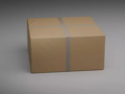 Cardboard Box Pack Low-poly 3D model