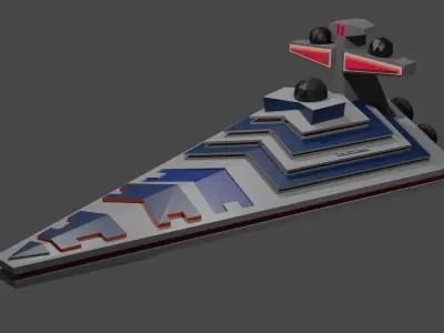 Low Poly Starship star wars battlecruiser Low-poly 3D model