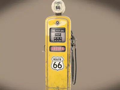 8-ball Gas Pump  Low-poly 3D model