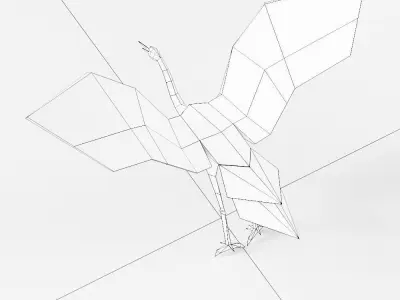Crane bird 3d model  Low-poly 3D model