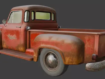 Vintage Rusty Pickup Truck 3D Model 3D model shop