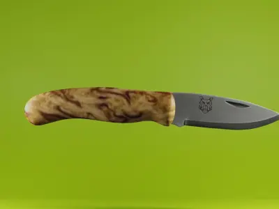 a knife made of wood and metal low-poly game ready Low-poly 3D model