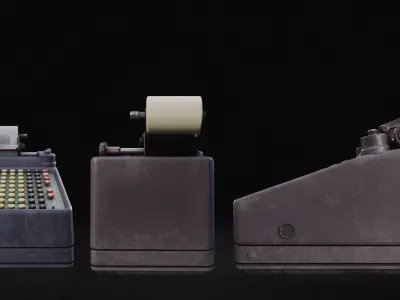 Old Calculator Low-poly 3D model