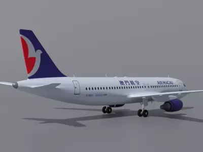 Airbus A320 Air Macau 3D model