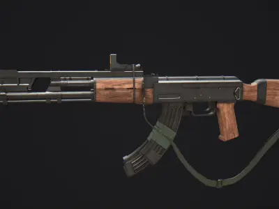 Elysium AK Rifle Low-poly 3D model