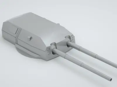 38cm 380mm SK C - 34 Bismarck Naval Gun 3D model