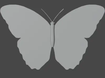 Blue Morpho Butterfly Low-poly 3D model