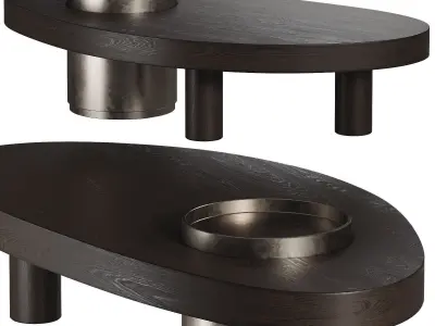 Modern Hidden Storage Solid Wood Coffee Table 3D model