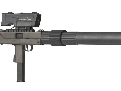 SCIFI XOF MAC10 Submachingun  Low-poly 3D model