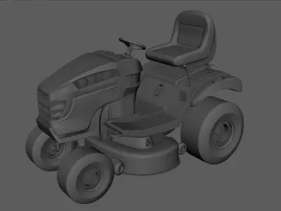 Lawn Mower Low-poly 3D model shop