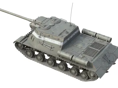 ISU 122 Self Propelled Gun Low-poly 3D model