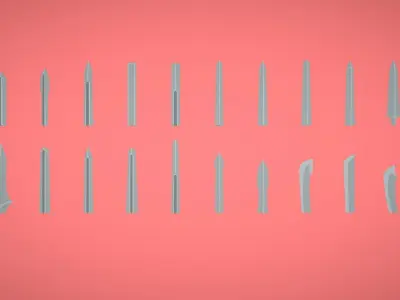 Vibe Poly - Modular Swords and Daggers Low-poly 3D model