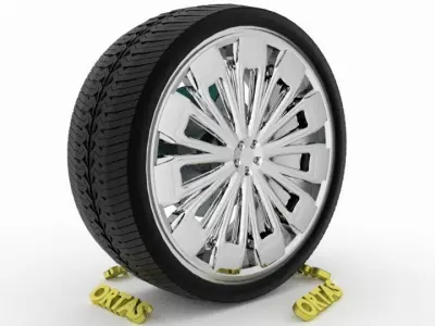 ORTAS CAR WHEEL RIM 79 GAME READY WHEEL RIM TIRE 3D model